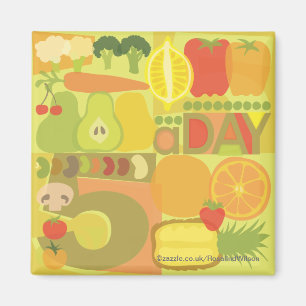5 stuks per dag en veg magnet