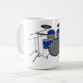 5-stuks trommelkit - blauw - koffie-Mok - drumset Koffiemok (Voorkant links)