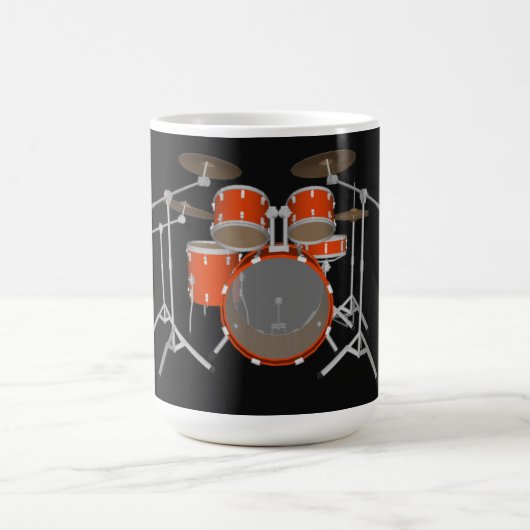 5-stuks trommelkit - Oranje - koffie Mok - drumset (Center)