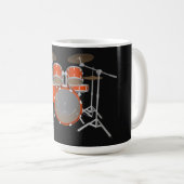 5-stuks trommelkit - Oranje - koffie Mok - drumset (Voorkant rechts)