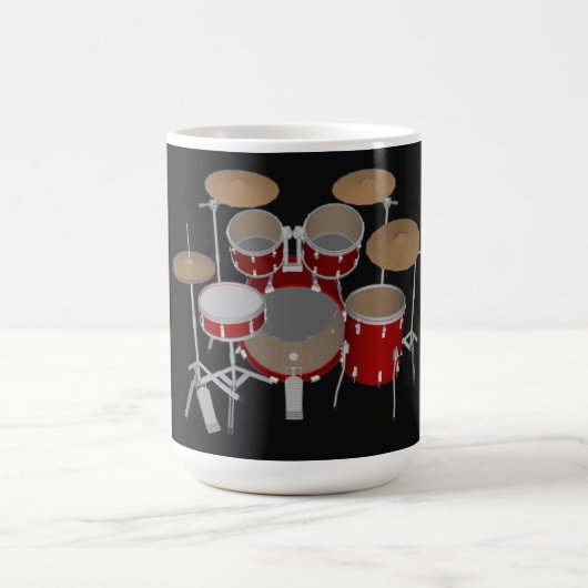 5-stuks trommelkit - Rood - koffie Mok - drumset (Center)