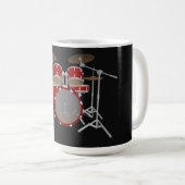 5-stuks trommelkit - Rood - koffie Mok - drumset (Voorkant rechts)