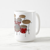 5-stuks trommelkit - Rood - koffie Mok - drumset (Voorkant rechts)