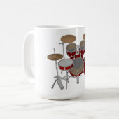 5-stuks trommelkit - Rood - koffie Mok - drumset (Voorkant links)