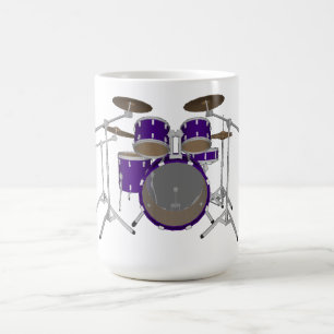 5-stuks trommelkit: Violet: Koffie-Mok: Drums set Koffiemok