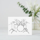 5-stuks trommelkit: Zwart-wittekening: Briefkaart (Staand voorkant)