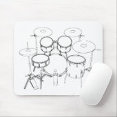 5-stuks trommelkit: Zwart-wittekening: Muismat (Met muis)