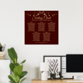 5 Tabel Gold- en Auburn bruin-bruiloft Poster (Thuiskantoor)