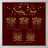 5 Tabel Gold- en Auburn bruin-bruiloft Poster (Voorkant)