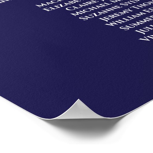 5 Tabel Silver Floral Navy Wedding Seating Chart Poster (Hoek)