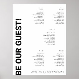 5 tabel Simple White Wedding Seating Chart Poster