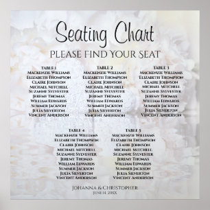 5 Tabel White Reflections Wedding Seating Chart Poster