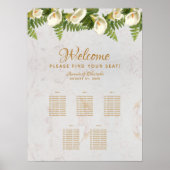 5 Tabellen Zetel Calla Lilies Marmer Wedding Poster (Voorkant)
