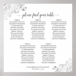 5 Tafel Eenvoudig bruiloft Zilverliefhebbers Poster