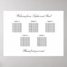 5 Tafel Elegante Minimalistische Zitplaatskaart