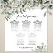 5 Tafel Eucalyptus Leaves Wedding Seding Chart Poster