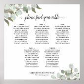 5 Tafel Eucalyptus Leaves Wedding Seding Chart Poster (Voorkant)