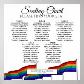 5 Tafel Gay Pride Flags Wedding Seding Chart Poster (Voorkant)