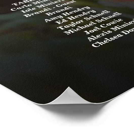 5 tafels elegante foto bruiloft zitgrafiek poster (Hoek)