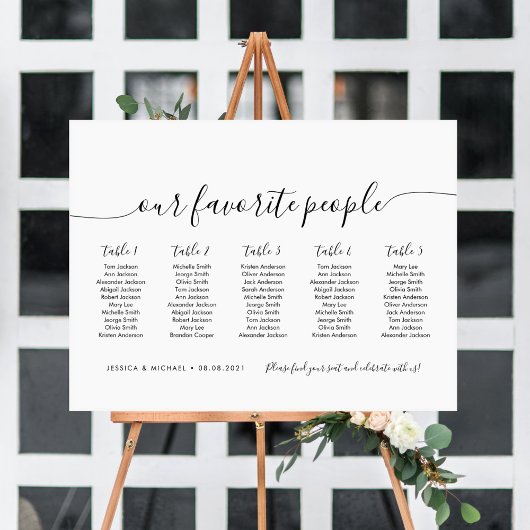 5 Tafels Modern Onze favoriete Mensen Zitgrafiek Poster