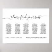 5 Tafels Modern Vind Uw Stoel Zitplaats Chart Poster (Voorkant)
