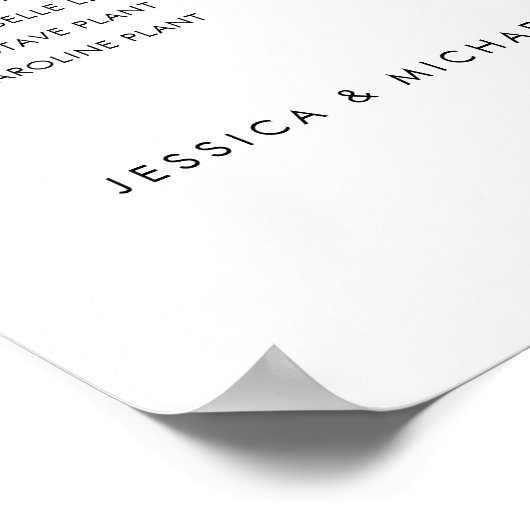 5 Tafels Modern Vind uw Zitplaatskaart Poster (Hoek)