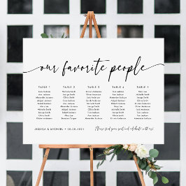 5 Tafels Ons Favoriete Personen Zitplaatsindeling  Poster