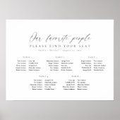 5 Tafels Onze favoriete Mensen Zitschema Plan Poster (Voorkant)