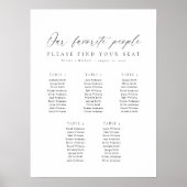 5 Tafels Stoelindeling van onze favoriete mensen Poster (Voorkant)