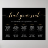 5 Tafels Vind uw Seat Black-zitgrafiek Poster (Voorkant)