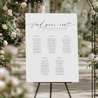 5 Tafels Welkom Zitplaats Grafiek Modern Schrift Poster