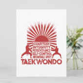 5 Tenets van Taekwondo Aankondiging (Staand voorkant)