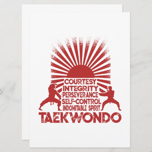 5 Tenets van Taekwondo Aankondiging (Voorkant / Achterkant)