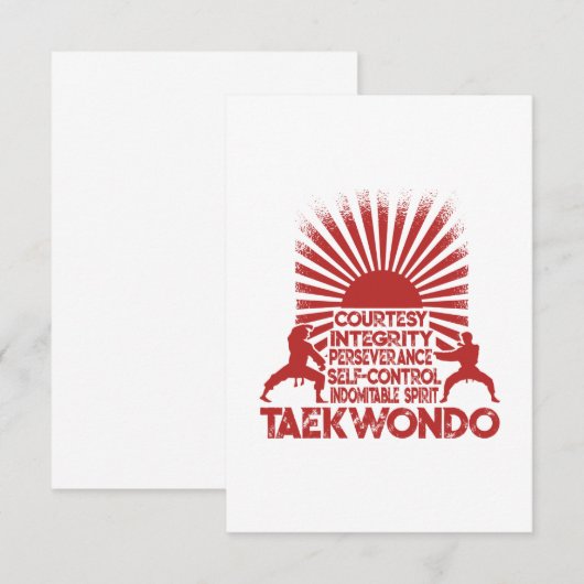 5 Tenets van Taekwondo Bedankkaart (Voorkant / Achterkant)