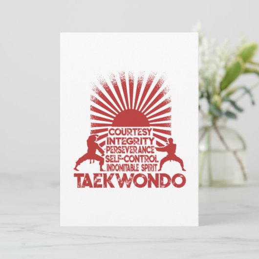 5 Tenets van Taekwondo Bedankkaart (Staand voorkant)