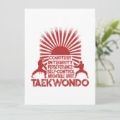 5 Tenets van Taekwondo Feestdagenkaart (Staand voorkant)