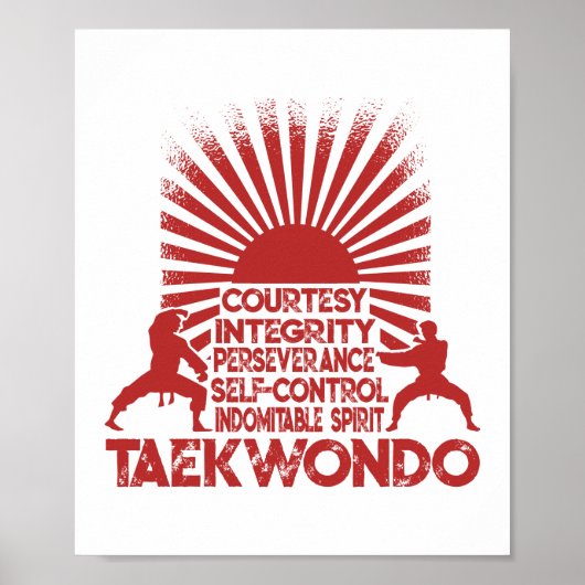 5 Tenets van Taekwondo Poster (Voorkant)