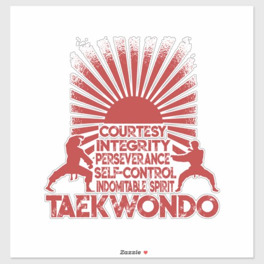 5 Tenets van Taekwondo Sticker (Vel)