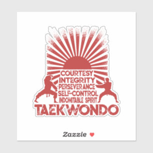 5 Tenets van Taekwondo Sticker