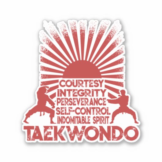 5 Tenets van Taekwondo Sticker (Voorkant)