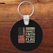 5 Things Don't Mess With Family Faith Friends Flag Sleutelhanger (Voorkant)