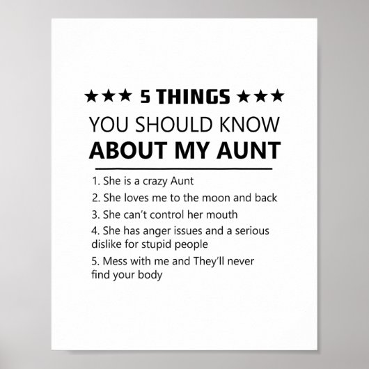 5 Things You Should Know About My Aunt Niece Nephe Poster (Voorkant)