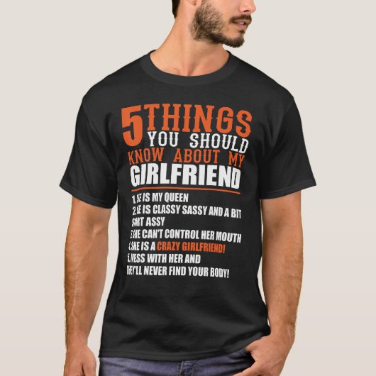 5 THINGS YOU SHOULD KNOW ABOUT MY GIRLFRIEND Hila T-shirt (Voorkant)