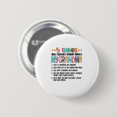 5 Things You Should Know About My Grandma Hallowee Ronde Button 5,7 Cm (Voorkant /achterkant)