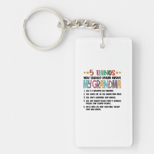5 Things You Should Know About My Grandma Hallowee Sleutelhanger (Voorkant)