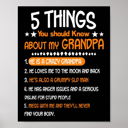 5 Things You Should Know About My Grandpa Poster (Voorkant)