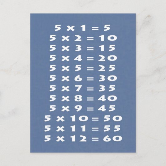#5 Times Table Collectible Briefkaart (Voorkant)