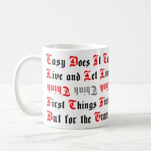 5 Traditionele obriety Slogans Mok (Links)