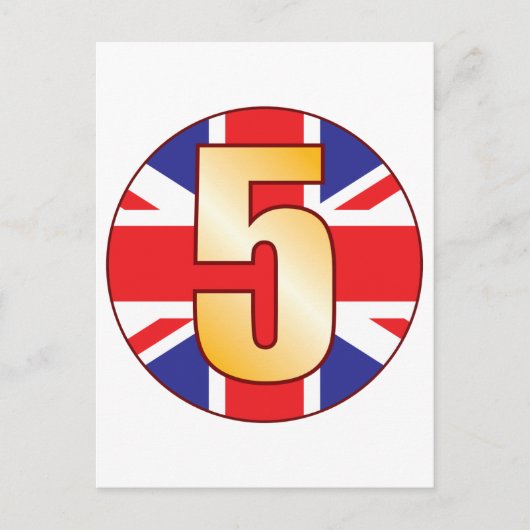 5 UK Gold Briefkaart (Voorkant)