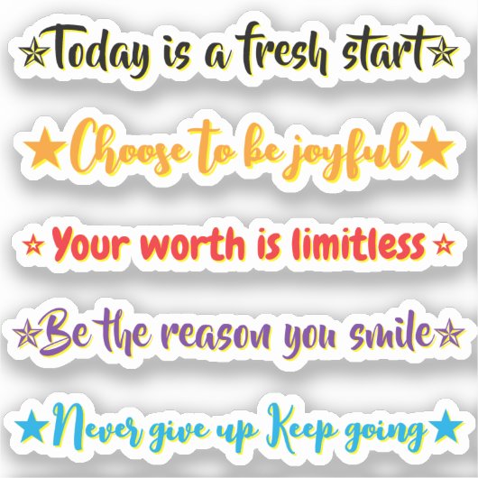 5 Uplifting Quotes | Motivational & Inspirational Sticker (Voorkant)
